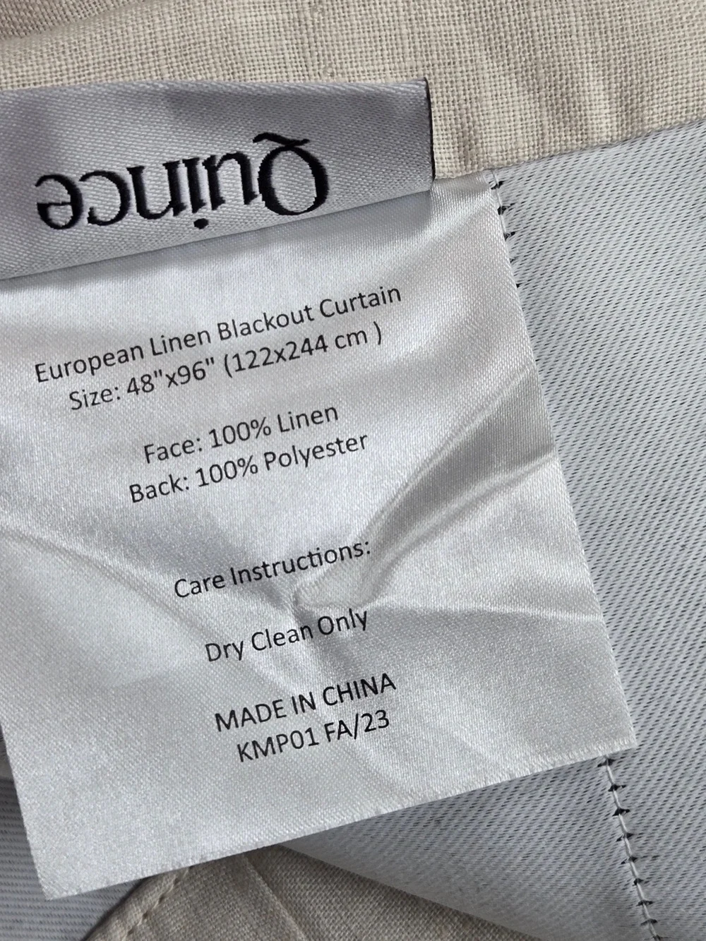 NWT QUINCE Set Of 2 48x96 European Linen True Blackout Curtains Cloud 9197